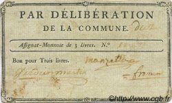 3 Livres FRANCE régionalisme et divers Uzes 1792 Kc.30.156a TTB