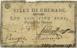 5 Sous FRANCE regionalismo e varie Grenade 1792 Kc.31.(069)