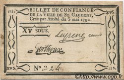 15 Sous FRANCE régionalisme et divers Saint Gaudens 1792 Kc.31.135 TTB+