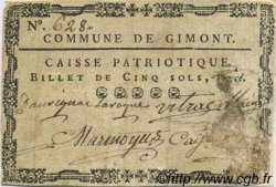 5 Sols FRANCE régionalisme et divers Gimont 1792 Kc.32.044 TB+