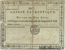 10 Sols FRANCE régionalisme et divers Reims 1791 Kc.51.006h TB