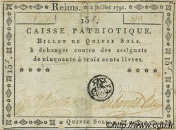 15 Sols FRANCE régionalisme et divers Reims 1791 Kc.51.007a TTB
