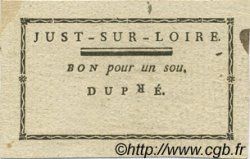 1 Sou FRANCE regionalismo y varios Just Sur Loire 1792 Kc.69.022