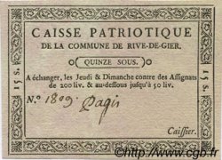 15 Sous FRANCE régionalisme et divers Rive De Giers 1792 Kc.69.051 SPL
