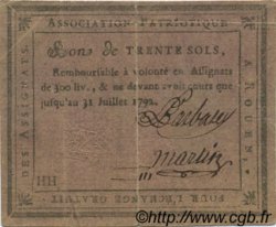 30 Sols FRANCE régionalisme et divers Rouen 1792 Kc.76.134var TB