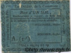 1 Sol FRANCE régionalisme et divers Le Tréport 1792 Kc.76.192 TB