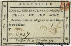 10 Sous FRANCE régionalisme et divers Abbeville 1791 Kc.80.004m SUP