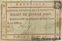 15 Sous FRANCE regionalism and miscellaneous Abbeville 1791 Kc.80.005
