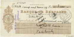 3000 Francs FRANCE régionalisme et divers Dinan 1935 DOC.Chèque TTB