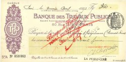 360 Francs FRANCE régionalisme et divers Paris 1933 DOC.Chèque SUP