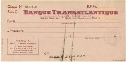 Francs FRANCE régionalisme et divers Paris 1937 DOC.Chèque SUP