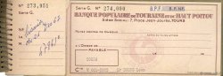 Francs FRANCE régionalisme et divers Tours 1964 DOC.Chèque TTB