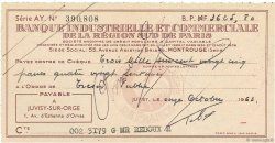 3625,80 Francs Annulé FRANCE régionalisme et divers Juvisy-Sur-Orge 1963 DOC.Chèque TTB