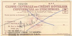5514 Francs Annulé FRANCE Regionalismus und verschiedenen Paris 1943 DOC.Chèque