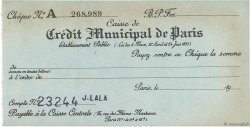 Francs FRANCE regionalism and miscellaneous Paris 1943 DOC.Chèque