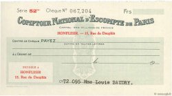 Francs FRANCE régionalisme et divers Honfleur 1943 DOC.Chèque
