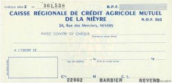 Francs FRANCE régionalisme et divers Nevers 1943 DOC.Chèque NEUF