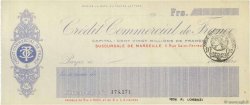 Francs FRANCE régionalisme et divers Marseille 1915 DOC.Chèque SUP