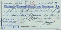 4018,98 Francs FRANCE régionalisme et divers Paris 1963 DOC.Chèque SUP