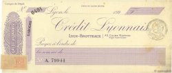 Francs FRANCE régionalisme et divers Lyon 1924 DOC.Chèque SUP