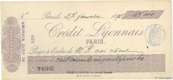 Francs FRANCE régionalisme et divers Paris 1895 DOC.Chèque SUP