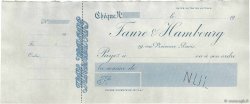 Francs Non émis FRANCE regionalism and miscellaneous Paris 1900 DOC.Chèque