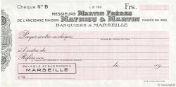 Francs FRANCE regionalism and miscellaneous Marseille 1943 DOC.Chèque