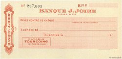 Francs FRANCE régionalisme et divers Tourcoing 1943 DOC.Chèque