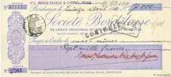7000 Francs FRANCE régionalisme et divers Bordeaux 1910 DOC.Chèque