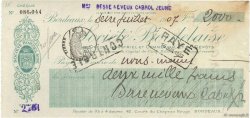 2000 Francs FRANCE regionalismo y varios Bordeaux 1907 DOC.Chèque EBC