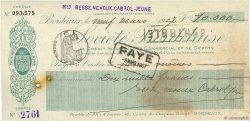 10000 Francs FRANCE régionalisme et divers Bordeaux 1907 DOC.Chèque