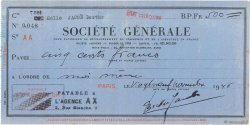 500 Francs FRANCE Regionalismus und verschiedenen Paris 1946 DOC.Chèque SS