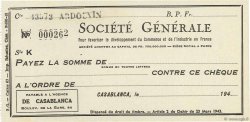 Francs FRANCE régionalisme et divers Casablanca 1943 DOC.Chèque SPL