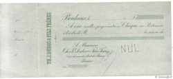 Francs Non émis FRANCE régionalisme et divers Bordeaux 1880 DOC.Chèque SUP