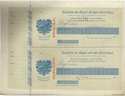 Francs Planche FRANCE régionalisme et divers Paris 1900 DOC.Chèque TTB