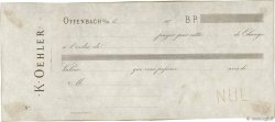 (B.P.) Non émis FRANCE régionalisme et divers Offenbach S/M 1870 DOC.Chèque