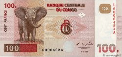 100 Francs RÉPUBLIQUE DÉMOCRATIQUE DU CONGO  1997 P.090a
