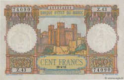 100 Francs MAROKKO  1951 P.45 VZ