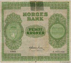 50 Kroner NORVÈGE  1945 P.27a TB