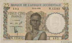 25 Francs AFRIQUE OCCIDENTALE FRANÇAISE (1895-1958)  1953 P.38 SUP
