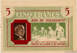 5 Francs BON DE SOLIDARITÉ FRANCE régionalisme et divers  1941 KL.05A3