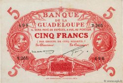 5 Francs Cabasson rouge GUADELOUPE  1934 P.07c