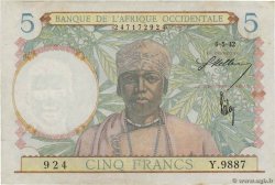 5 Francs FRENCH WEST AFRICA 1942 P.25
