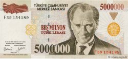 5000000 Lira TURCHIA 1997 P.210b AU
