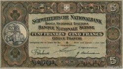 5 Francs SUISSE 1922 P.11f