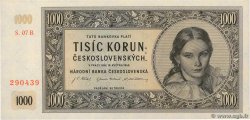 1000 Korun Spécimen TCHÉCOSLOVAQUIE  1945 P.074s