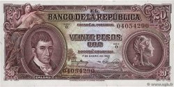 20 Pesos Oro COLOMBIE  1953 P.401a