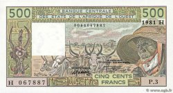 500 Francs ÉTATS DE L AFRIQUE DE L OUEST 1981 P.606Hb