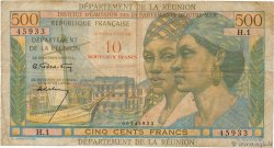 10 NF sur 500 Francs Pointe à Pitre ÎLE DE LA RÉUNION  1964 P.54a