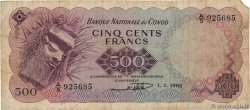 500 Francs RÉPUBLIQUE DÉMOCRATIQUE DU CONGO  1962 P.007a